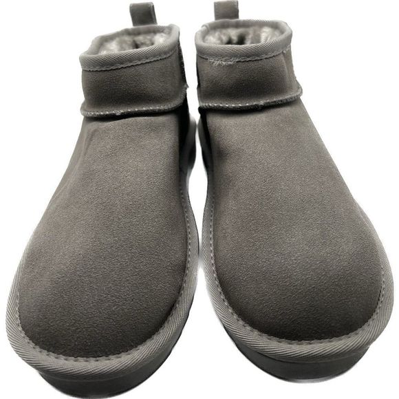 CUSHIONAIRE Women's cozy genuine suede pull on boot +Memory Foam 9 Grey - Picture 2 of 5